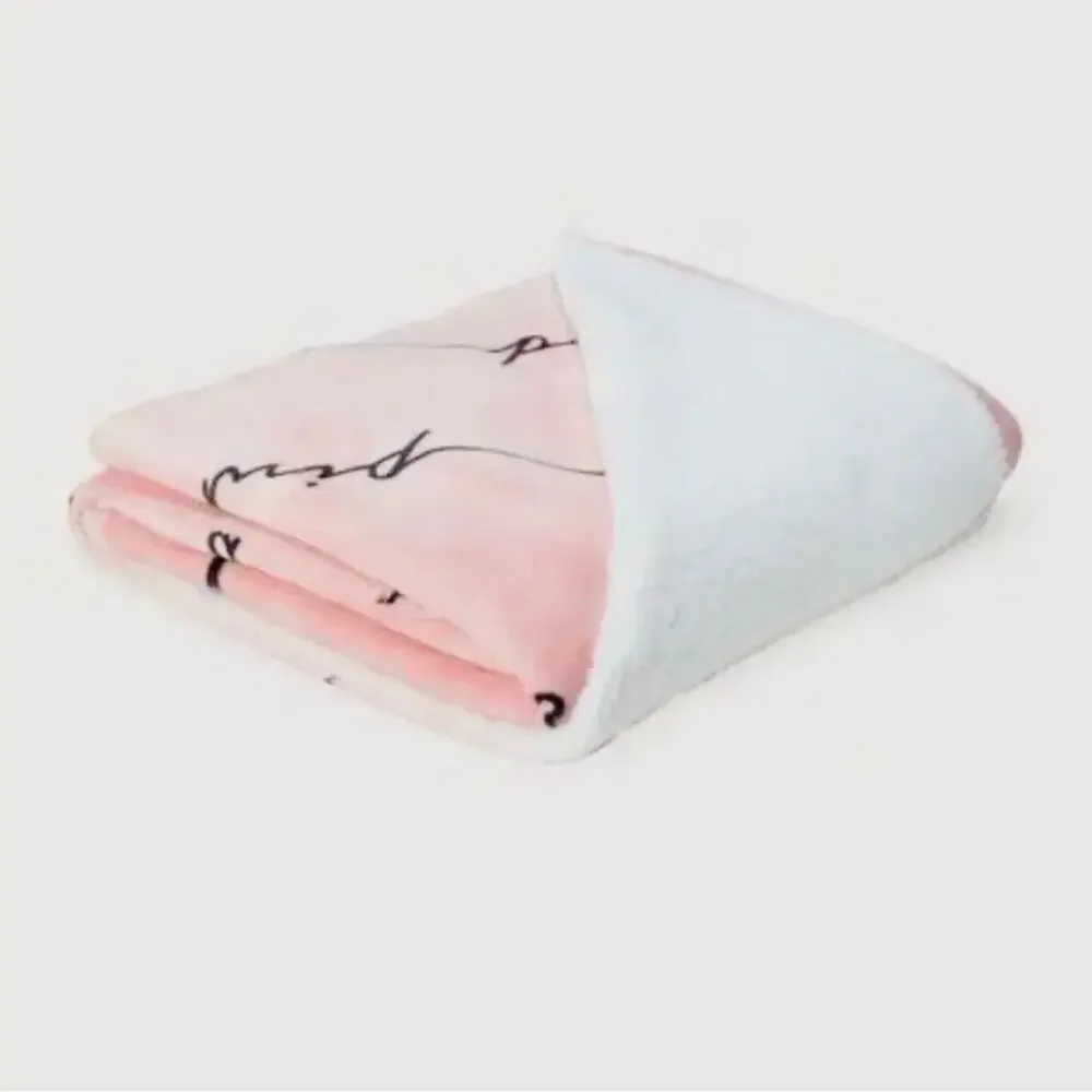 NWT - Victoria's Secret Cozy Plush Pink Blanket and Slippers in Size S a…